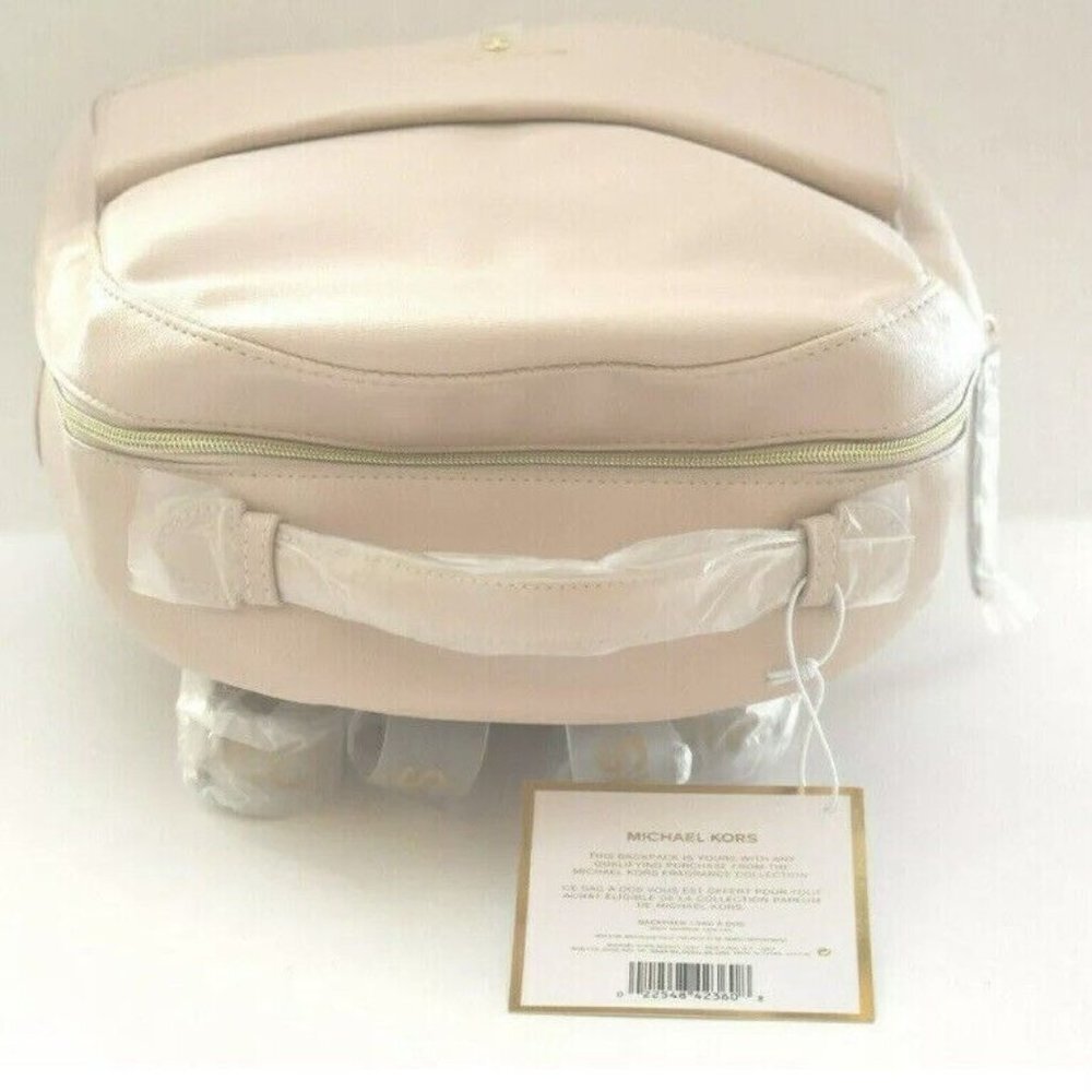 Michael Kors Backpack Bookbag Rose Beige Holdall Faux Leather Handbag Purse NEW - Picture 7 of 10